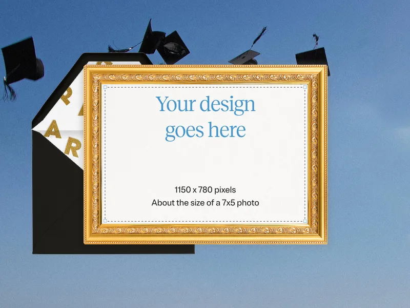 Upload Your Own Design (Grad Cap Toss) Invitation premium template design