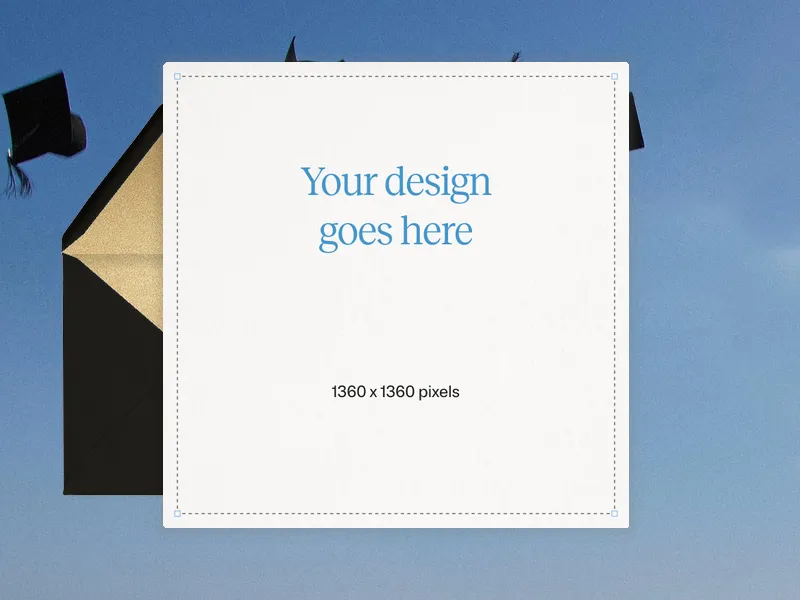 Upload Your Own Design (Grad Cap Toss) Invitation premium template design