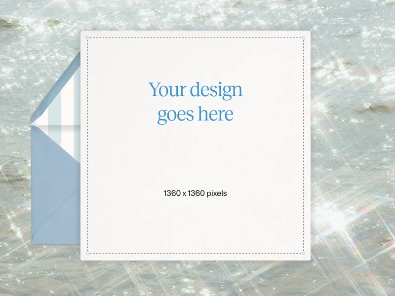 Upload Your Own Design (Ocean Shimmer) Invitation premium template design