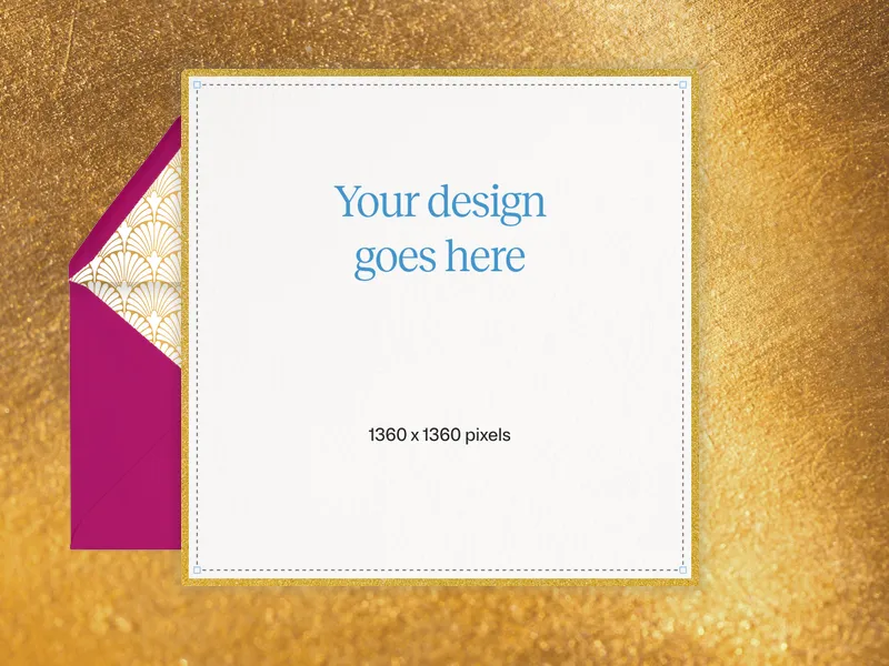 Upload Your Own Design (Metallic Motifs) Invitation premium template design