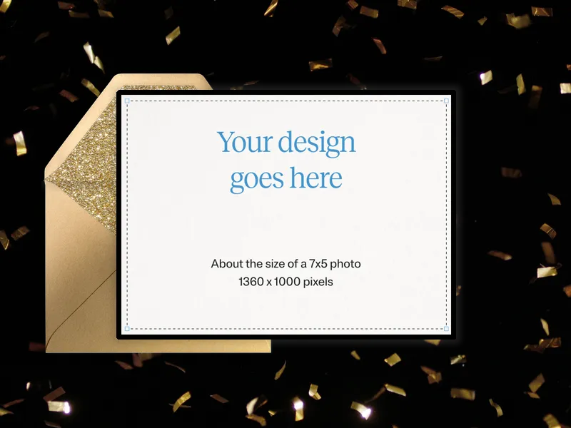 Upload Your Own Design (Confetti Shower) Invitation premium template design