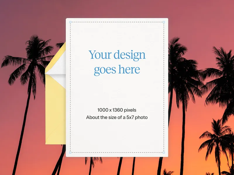 Upload Your Own Design (Sunset Palms) Invitation premium template design