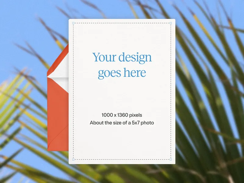 Upload Your Own Design (Summer Fronds) Invitation premium template design