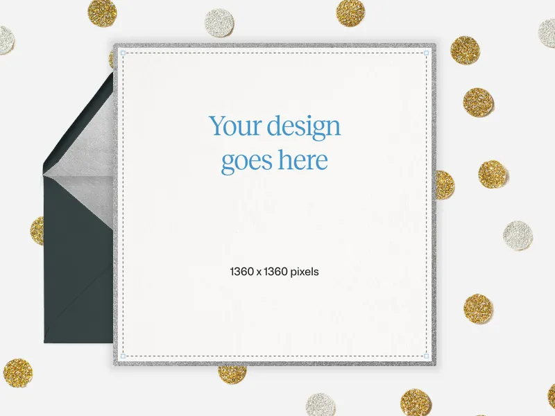 Upload Your Own Design (Gold Confetti) Invitation premium template design