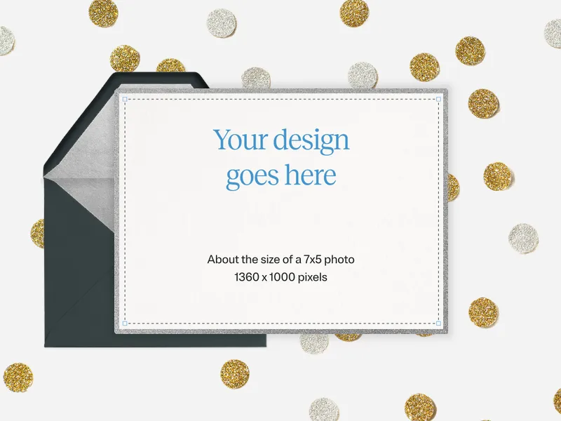 Upload Your Own Design (Gold Confetti) Invitation premium template design
