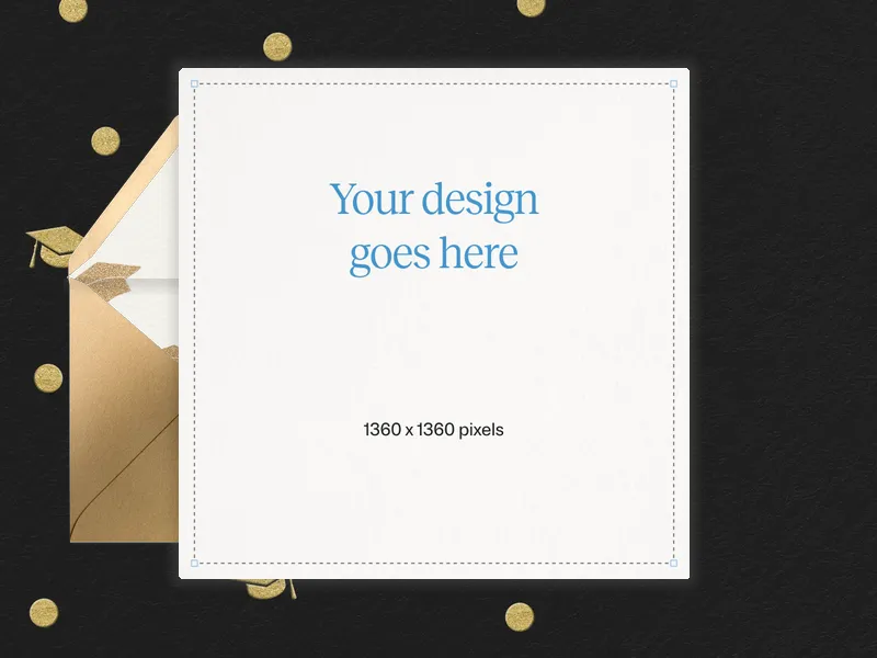 Upload Your Own Design (Graduation Confetti) Invitation premium template design