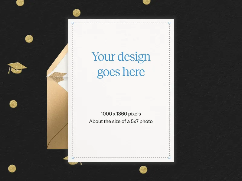 Upload Your Own Design (Graduation Confetti) Invitation premium template design