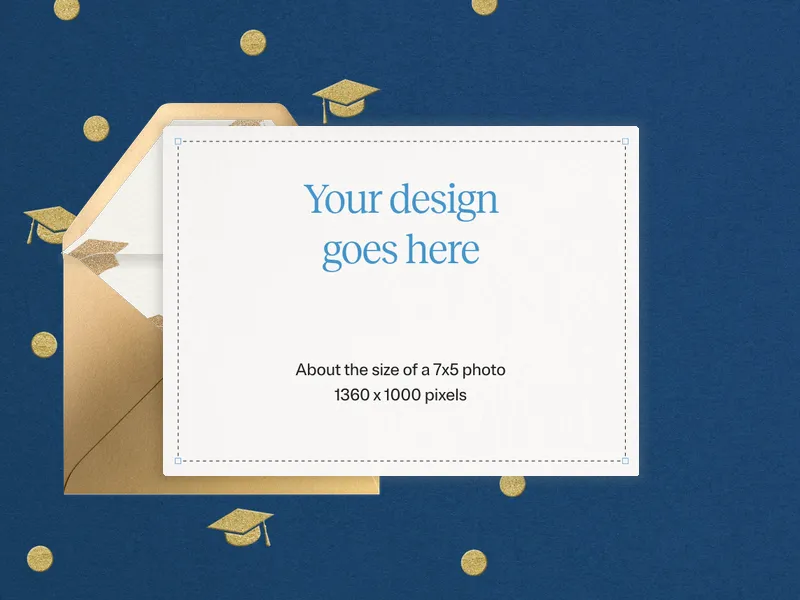 Upload Your Own Design (Graduation Confetti) Invitation premium template design