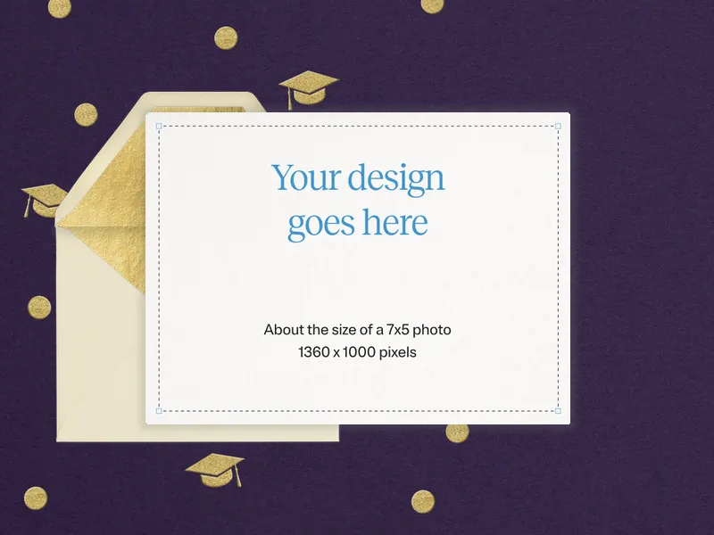 Upload Your Own Design (Graduation Confetti) Invitation premium template design