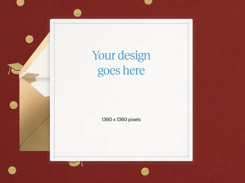 Upload Your Own Design (Graduation Confetti) Invitation premium template design