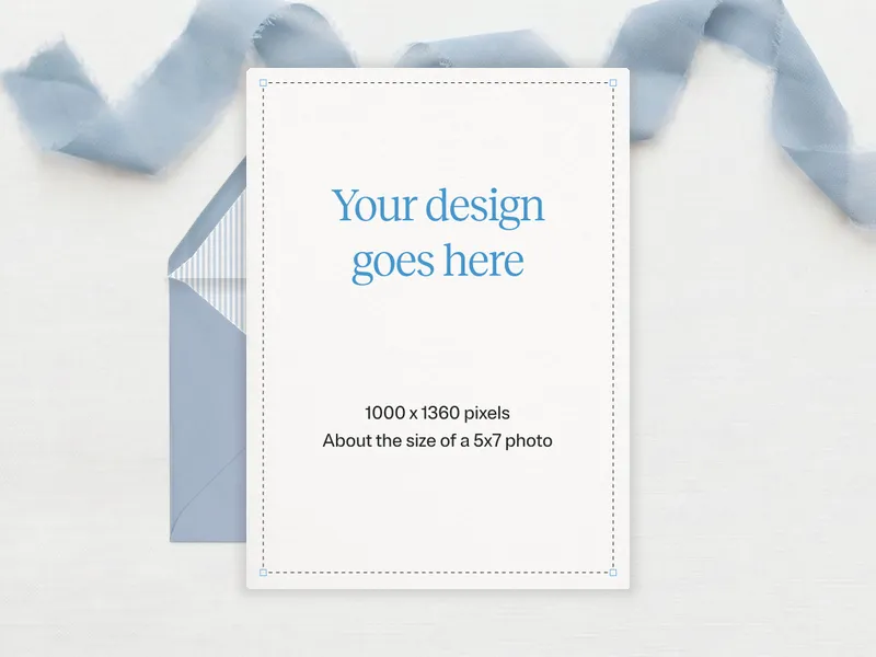 Upload Your Own Design (Linen Ribbon) Invitation premium template design