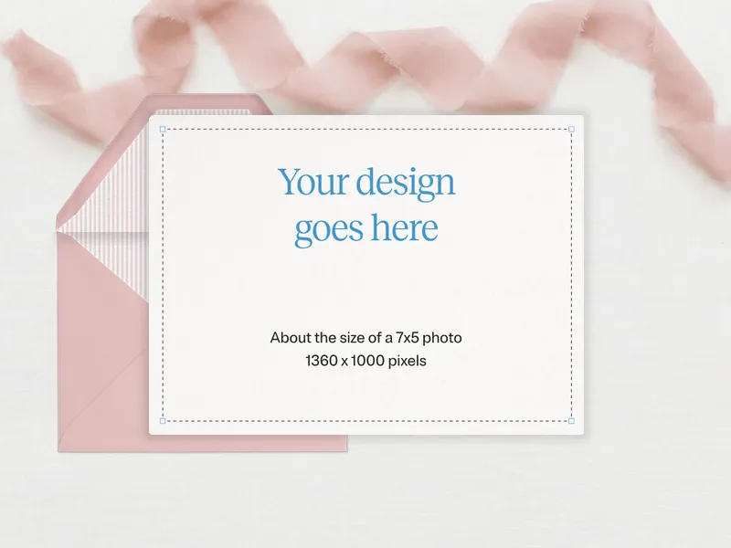 Upload Your Own Design (Linen Ribbon) Invitation premium template design
