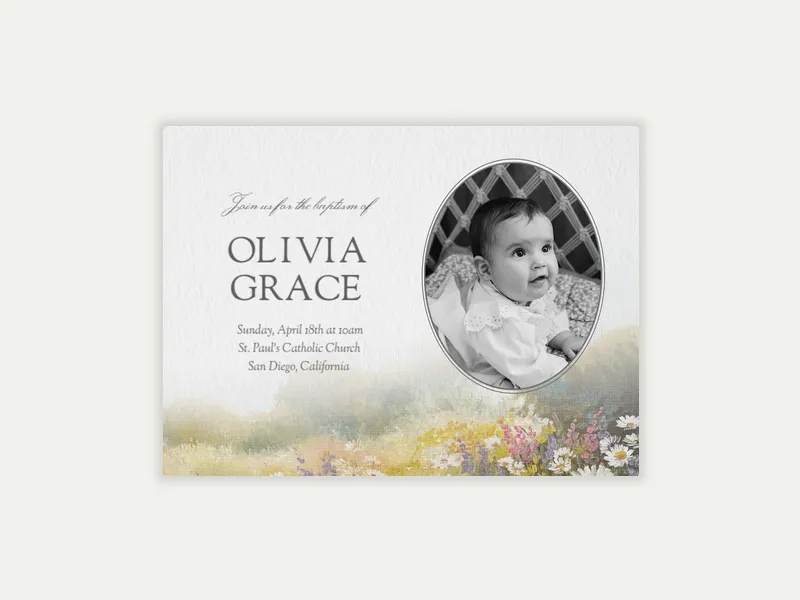 Field of Daisies Invitation free template design