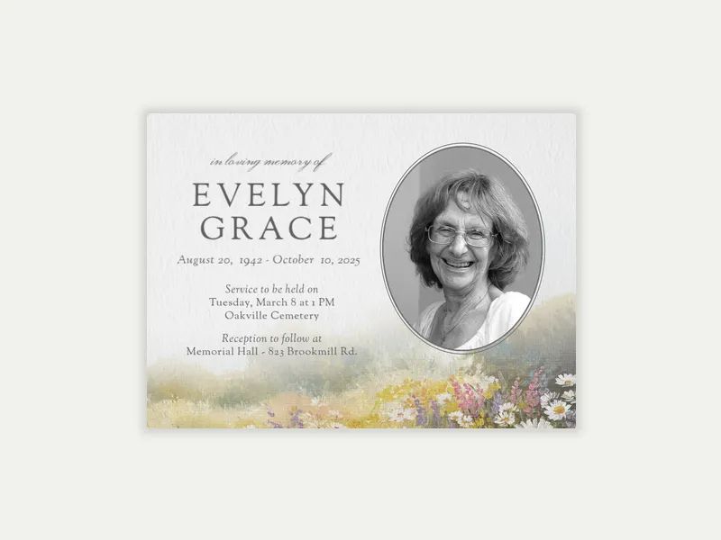Field of Daisies Invitation free template design