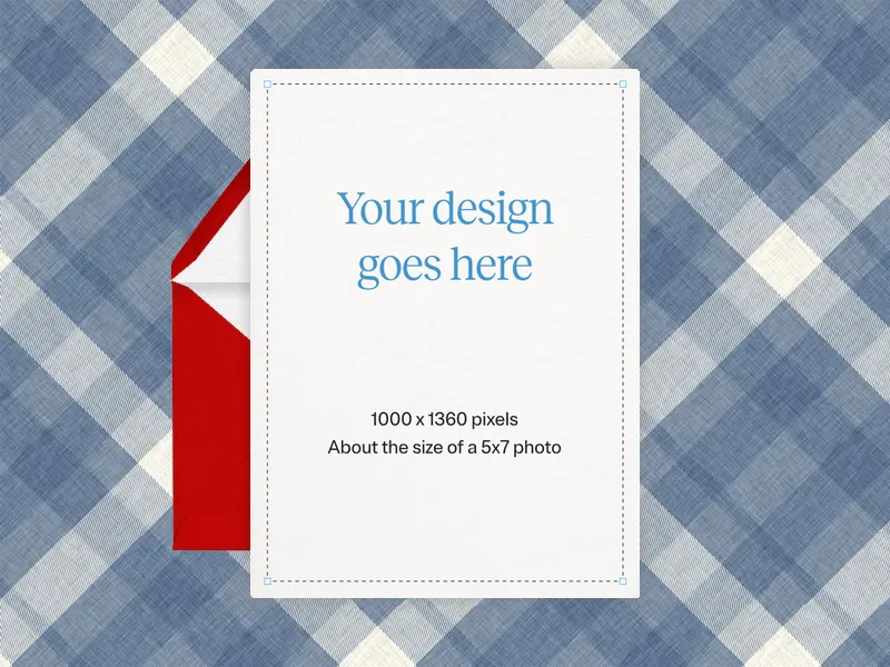 Upload Your Own Design (Blue Plaid) Invitation premium template design