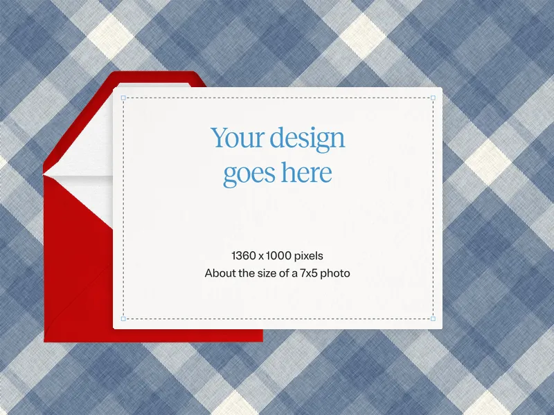Upload Your Own Design (Blue Plaid) Invitation premium template design