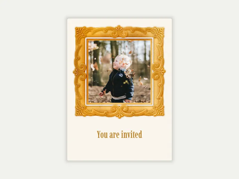 Gold Gallery Frame Invitation free template design