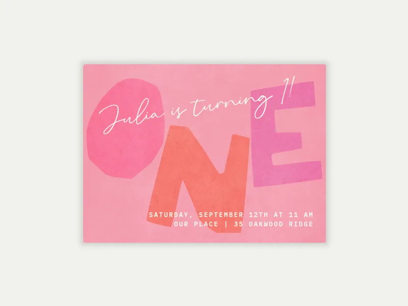 Color Block Type - 5th_birthday - Invitation