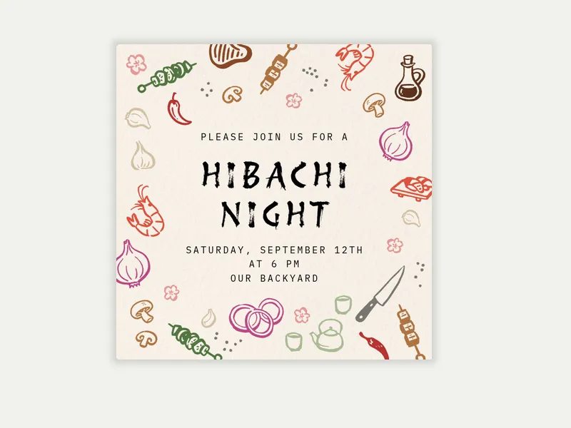 Yummy Hibachi - birthday_save_the_date - Invitation