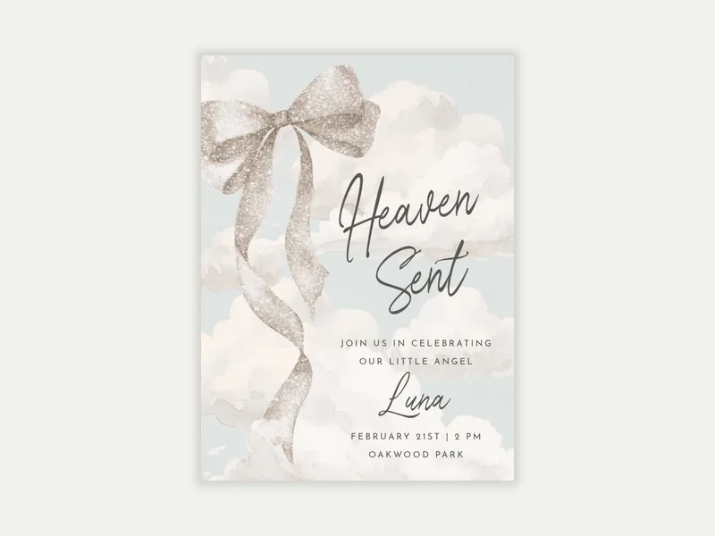 Shimmer Bow - birthday_save_the_date - Invitation