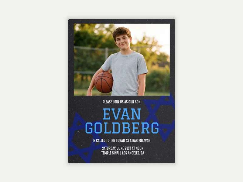 Bar Mitzvah Typography (Photo) - elopement_party - Invitation