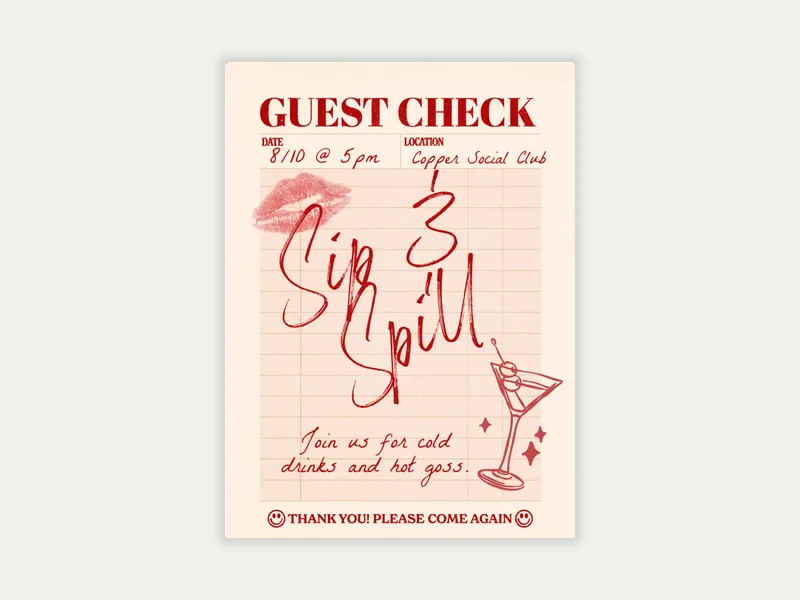 Check, Please - halloween - Invitation