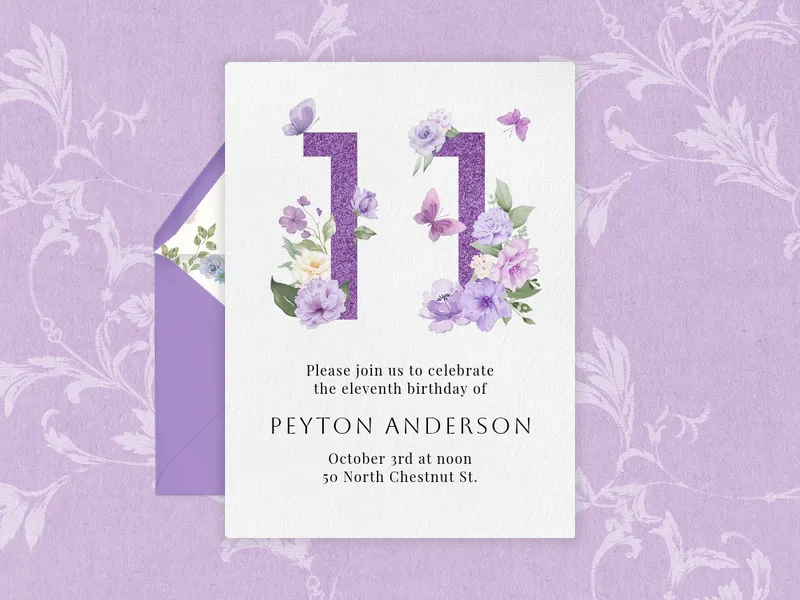 Mystical Blooms Birthday - 11th_birthday - Invitation