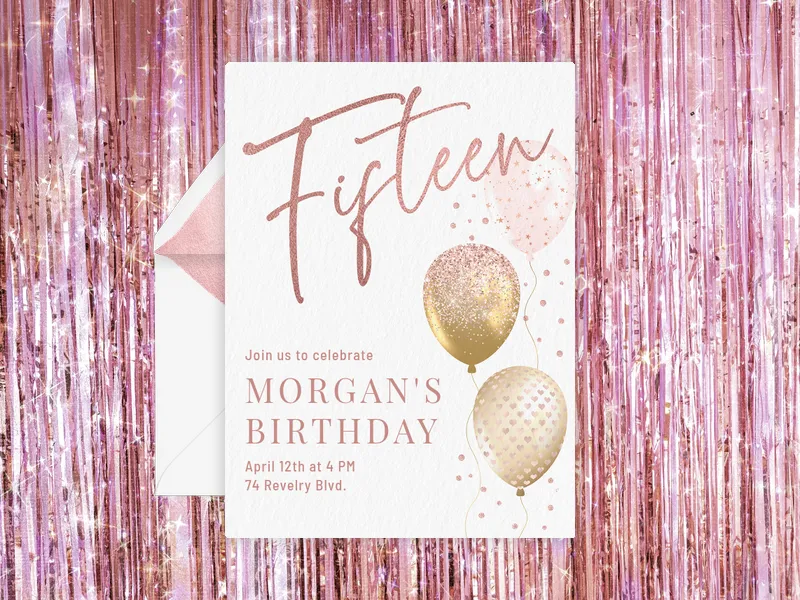 Simply Shimmering - 15th_birthday - Invitation