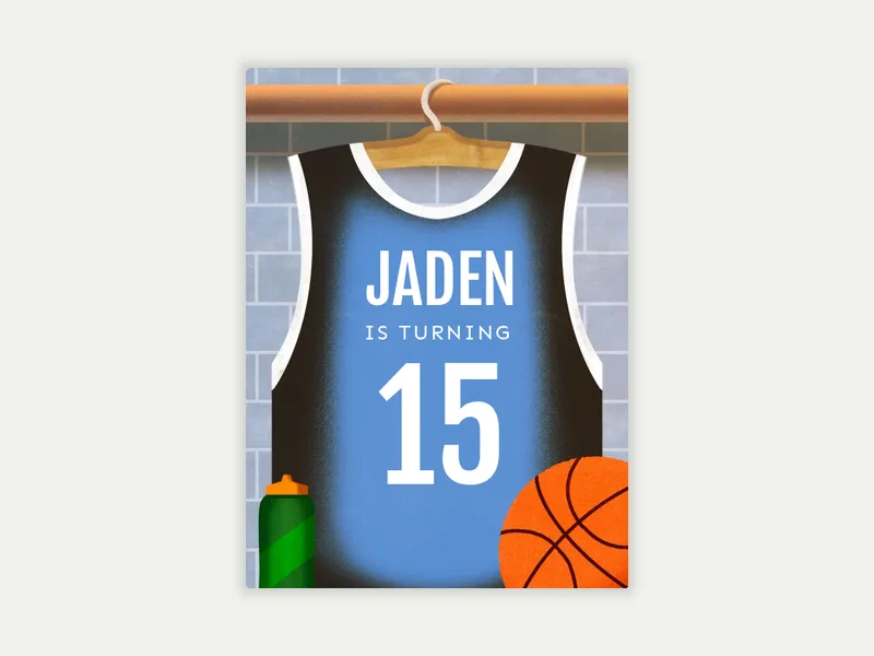 Basketball Jersey - 15th_birthday - Invitation