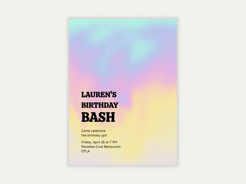 Holographic Birthday - 15th_birthday - Invitation