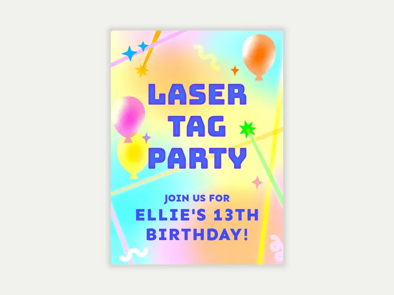Balloons & Beams - 14th_birthday - Invitation