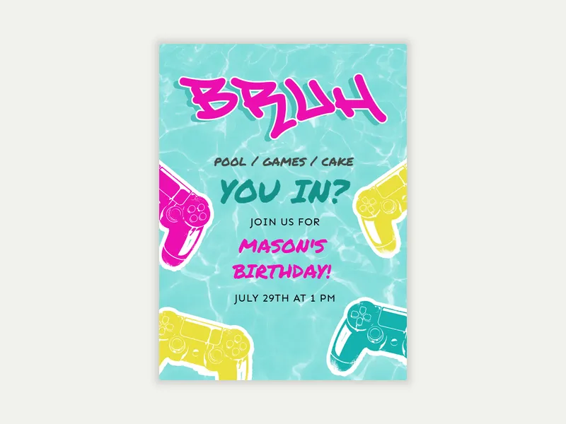 Go Gamer - 11th_birthday - Invitation