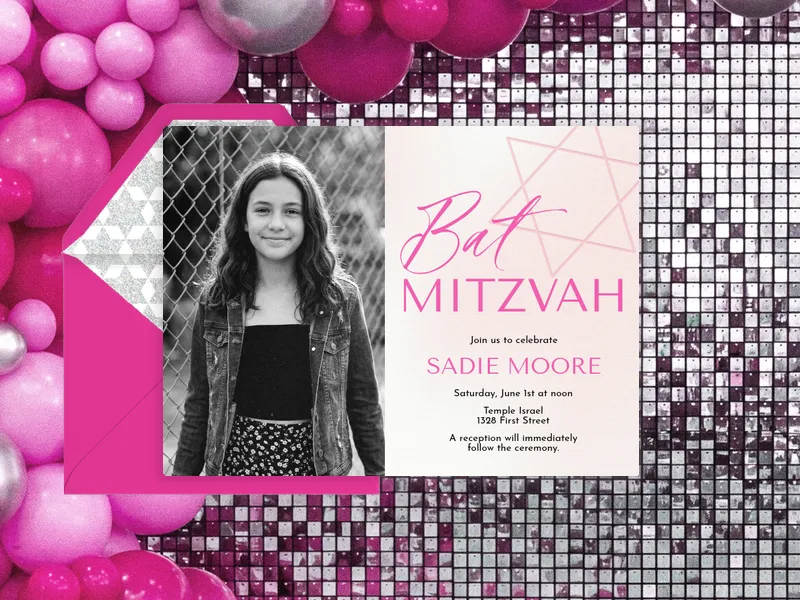 Star of David (Photo) Invitation premium template design