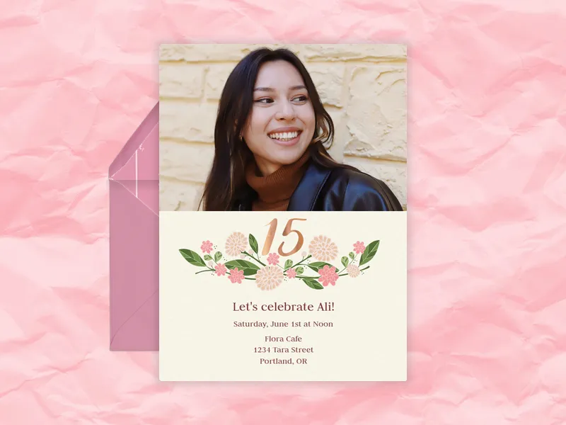 Floral 15 (Photo) Invitation premium template design