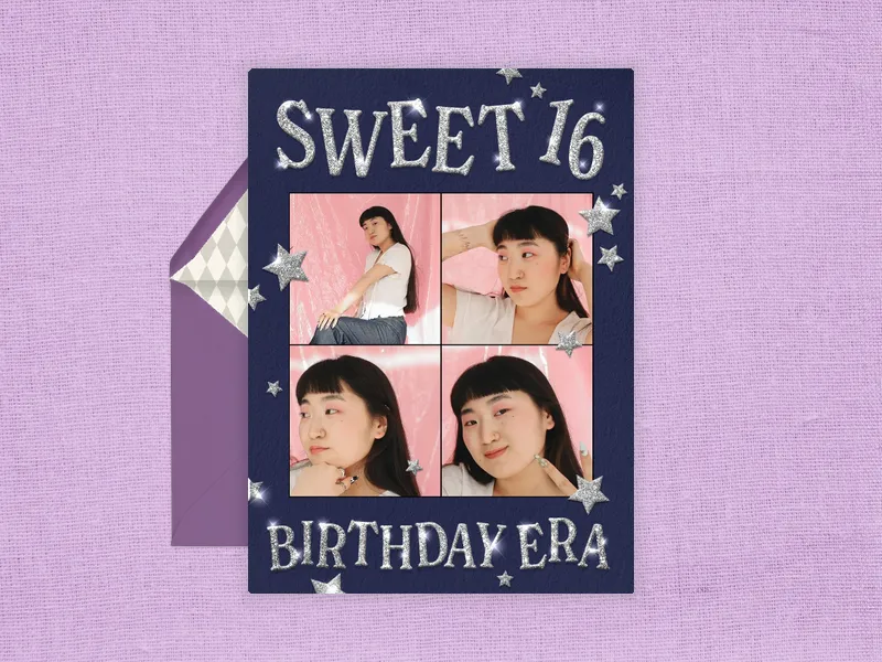 16th Birthday Era (Photo) Invitation premium template design