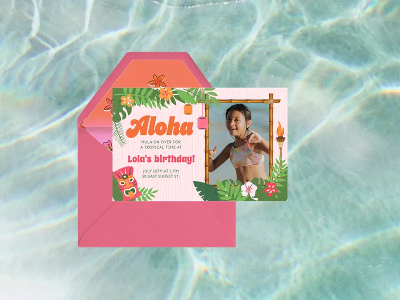 Hula Time (Photo) Invitation premium template design