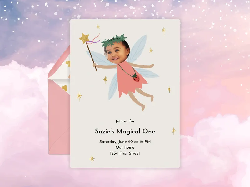 Fairy (Photo) Invitation premium template design