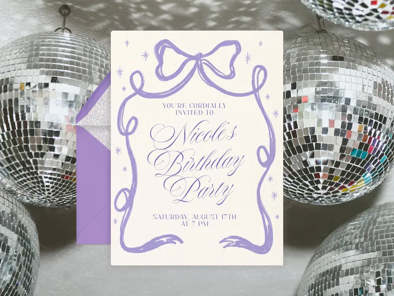 Twinkle Bow - 17th_birthday - Invitation