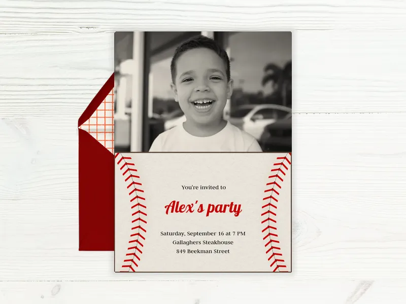 Baseball Card (Photo) Invitation premium template design