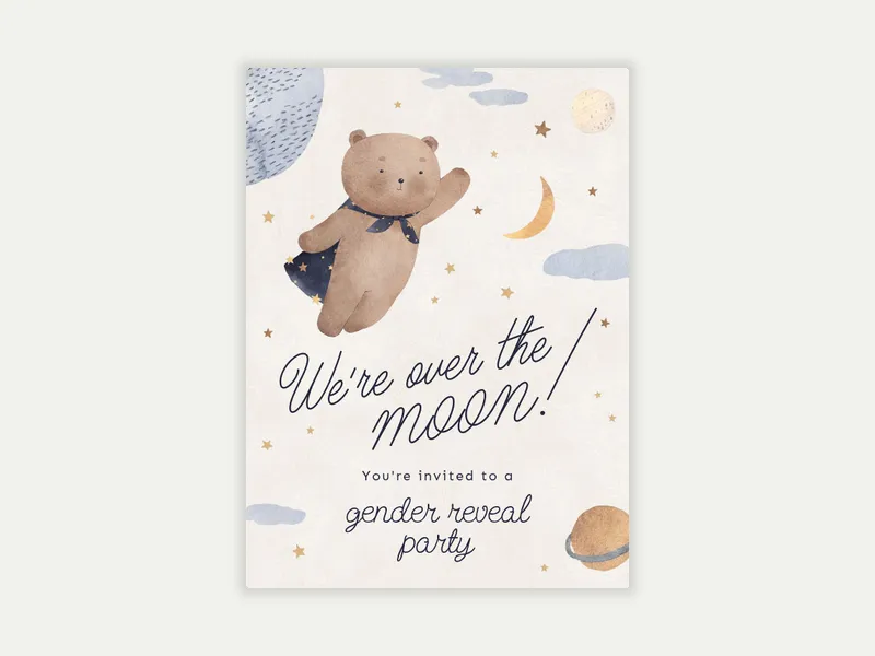 Little Moon Bears - gender_reveal - Invitation