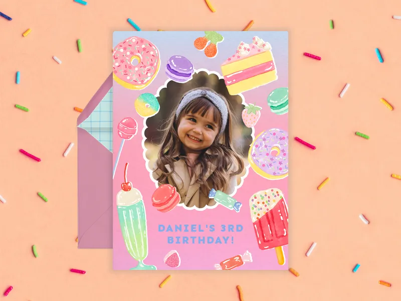 Sweetest of Them All (Photo) Invitation premium template design