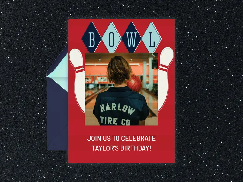 Bowl Diamonds (Photo) Invitation premium template design