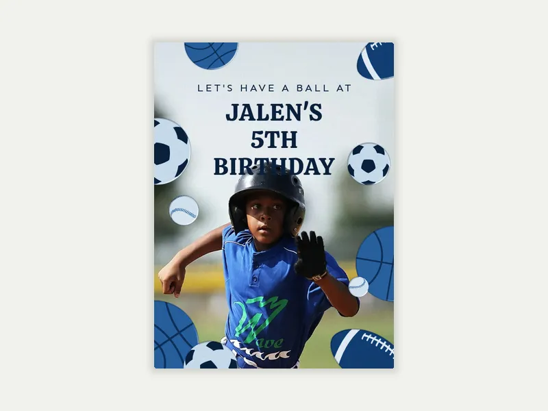 Sports Gear (Photo) Invitation free template design