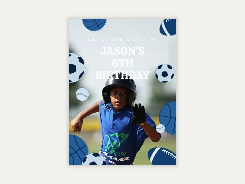 Sports Gear (Photo) Invitation free template design