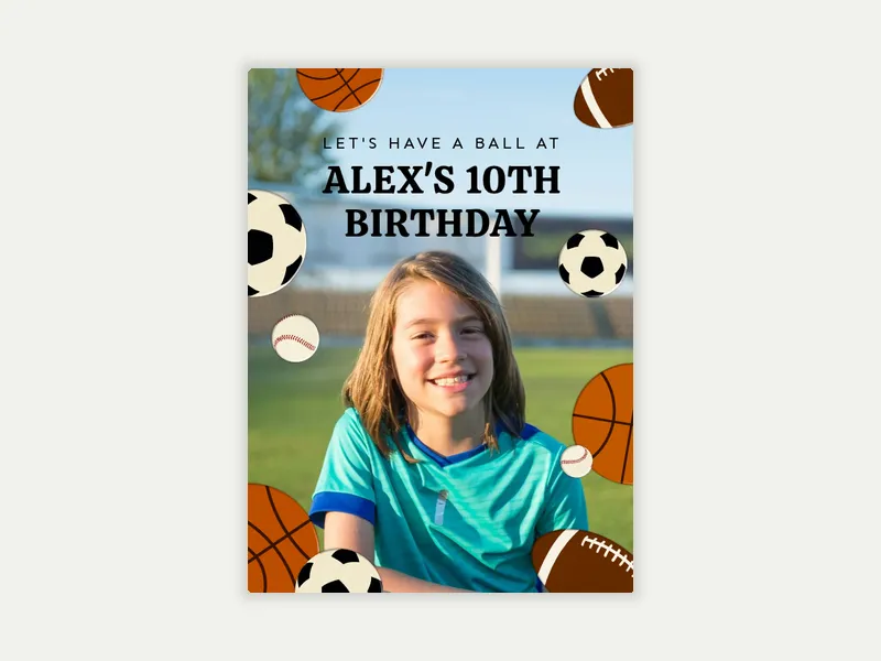 Sports Gear (Photo) Invitation free template design