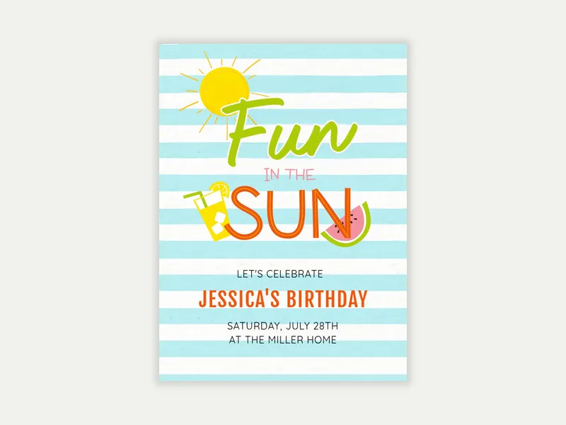 Summer Fun - 6th_birthday - Invitation