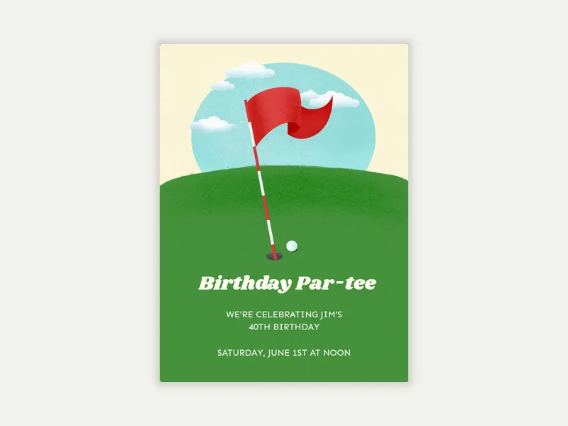 Golf on the Green - 6th_birthday - Invitation