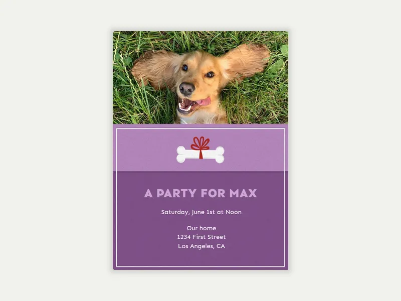 Birthday Bone (Photo) Invitation free template design