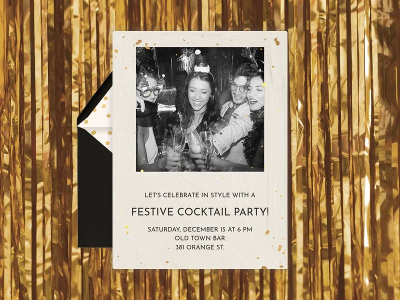 Festive Confetti (Photo) Invitation premium template design