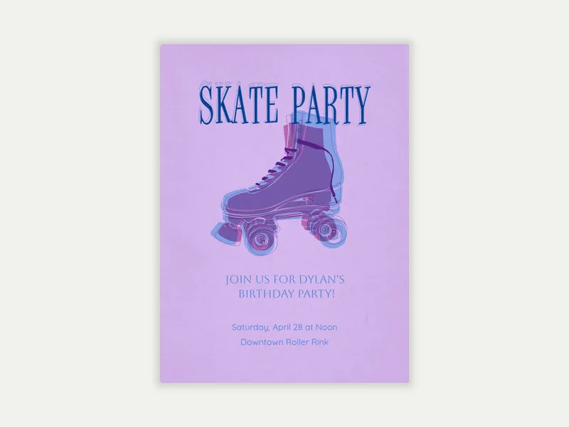 Skate Party - skating - Invitation